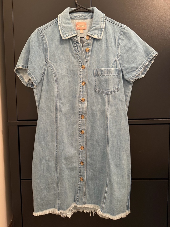 Show Me Your MuMu Dresses & Skirts - Show Me Your Mumu Light Blue Denim Shirt Dress